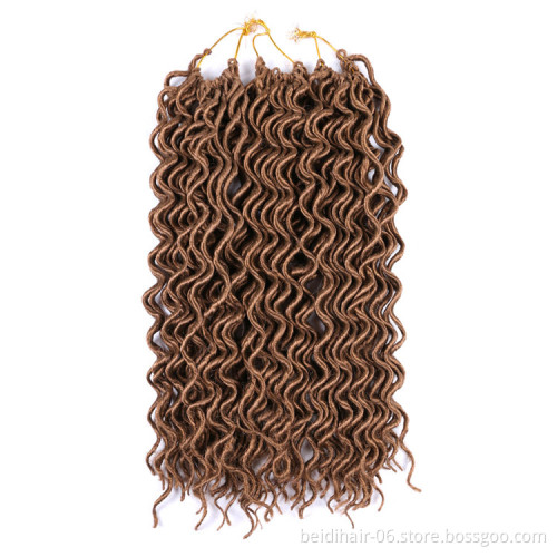 Soft Wavy Dreadlocks Deep Wave Curly Faux Locs Crochet Wavy Goddess Loc with Pointed and Tight Ends